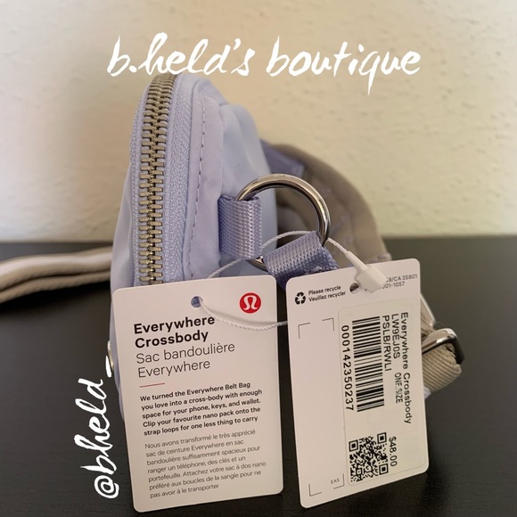 lululemon Everywhere Crossbody Bag in Pastel Blue/Raw Linen OS Brand New NWT - Picture 3 of 14